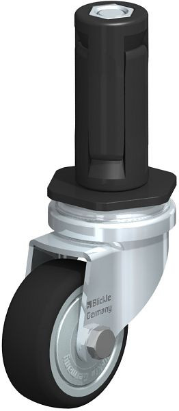 Blickle LRA-PATH 50K-FK-ER03 Apparate-Lenkrolle mit Expander, Thermoplastisches Polyurethan, Grau, 848580