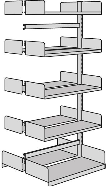Kerkmann Freiarm-Regal Univers, B 1000 x T 300 x H 2000 mm, lichtgrau, 52885311