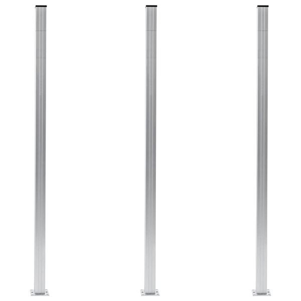 vidaXL Zaunpfosten 3 Stück Aluminium 185 cm, 49077