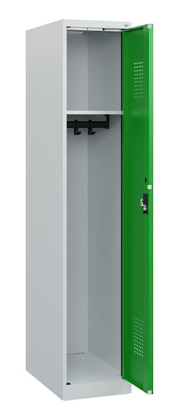 C+P Spind Evolo PLUS, Sockel, 1 Abteil, 1630x300x500mm, 7035/6037, Zylinderschloss, 0490205-10 S10038