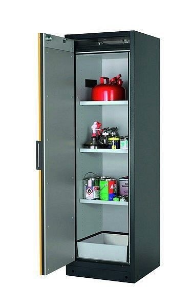 asecos Sicherheitsschrank Q-CLASSIC-90, Q90.195.060.FU.WDC in sicherheitsgelb RAL 1004 mit 3x Fachboden (Stahlblech), 34610-040-34767