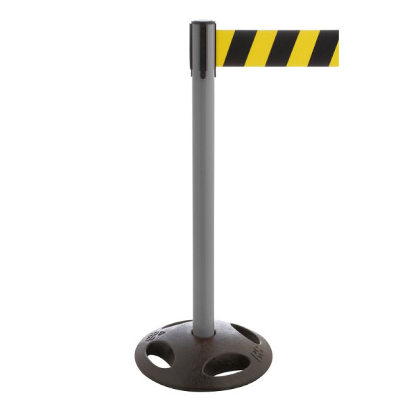 Stein HGS Personenleitsystem -P-Line Maxi-, anthrazit, schwarz/gelb diagonal (schraffiert), mit Gurtendstück (Standard), 34175a-1702