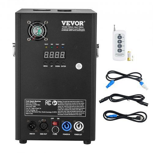 VEVOR Funkenmaschine 700 W Aluminiumlegierung DMX Controller Einstellbar 2–5m 7 min pro Nachladen Ideal für Hochzeit, DJ Show, YHKZQ700W1GW5YO8OV2