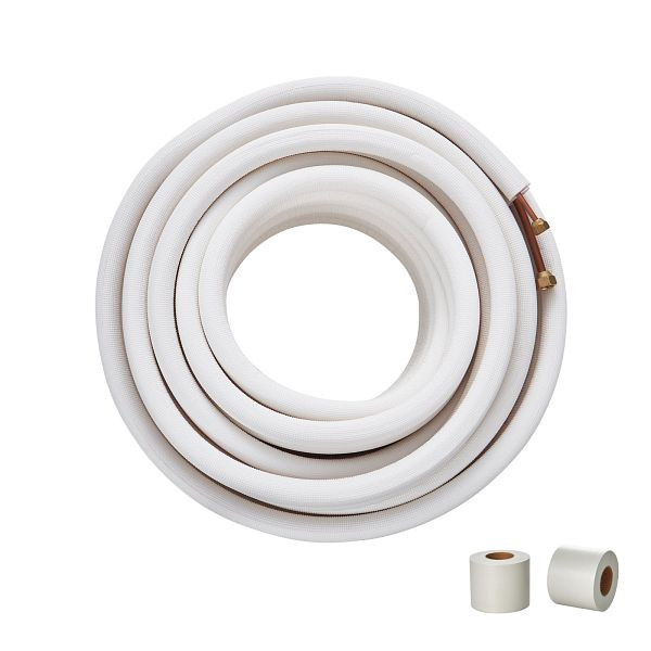 VEVOR 50FT Mini-Split-Leitungsset, Kupferrohre mit 1/4 Zoll und 3/8 Zoll Außendurchmesser und dreischichtiger Isolierung, KDLJTG50FT140P486V0
