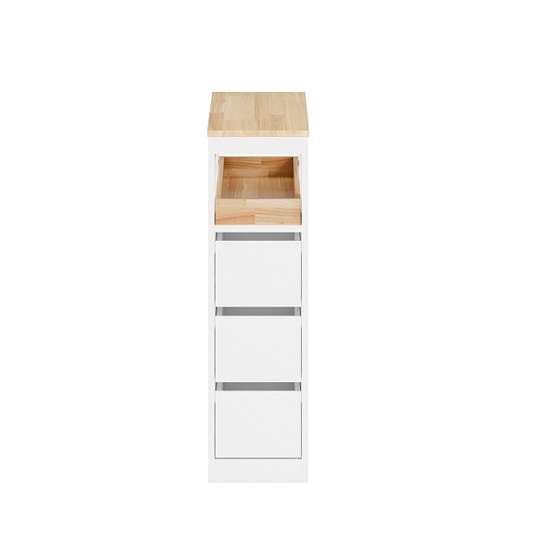 SoBuy Badunterschrank mit vier Schubladen Weiß 65x23x82 cm, Modern, BZR54-II-W