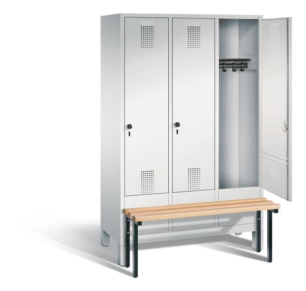 C+P Garderobenschrank Evolo, H1850xB1200xT815mm, Farbe: Lichtgrau, 48030-32 S10001