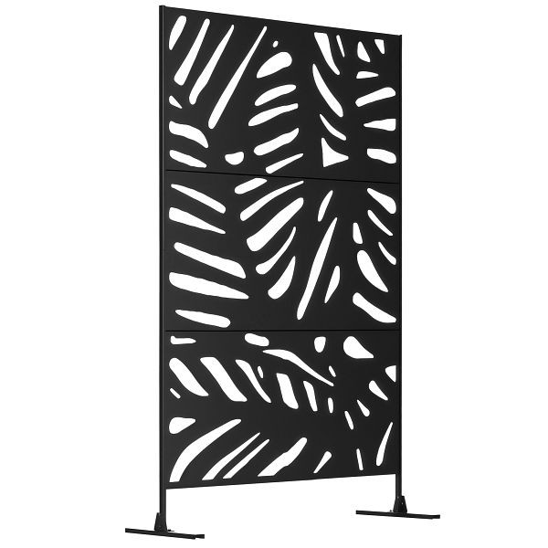 Outsunny Sichtschutzwand Sichtschutzgitter Sichtschutz für den Außenbereich, 122 x 45 x 198 cm, Schwarz, 844-632V00BK