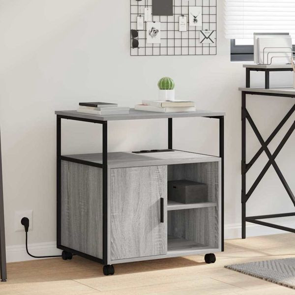 vidaXL Büroschrank mit Lademöglichkeit Grau Sonoma 61 x 46 x 67 cm, 859833