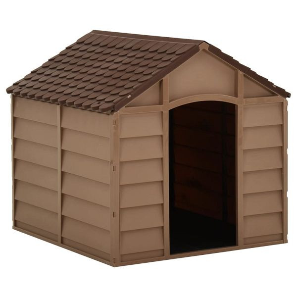 vidaXL Hundehütte Braun 71x71,5x68 cm PP, Material: 100% PP (Polypropylen), 316180