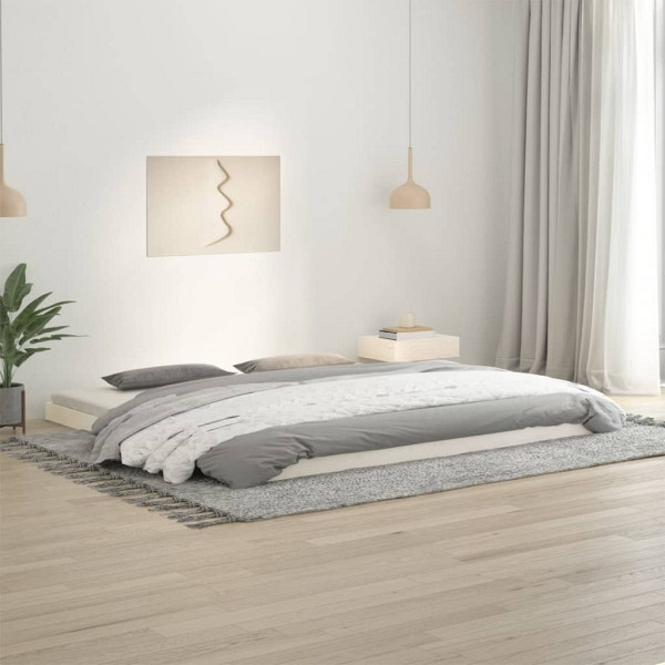 vidaXL Massivholzbett Weiß 200x200 cm Kiefer, 823425, 8720845639501