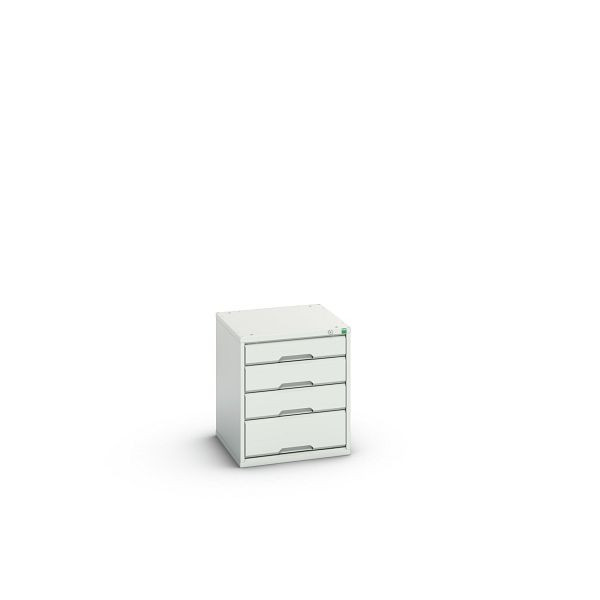 bott verso Schubladenschrank, mit 4 Schubladen, BxTxH: 525 x 550 x 600 mm, Lichtgrau / Lichtgrau, 16925004.16
