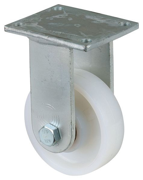 BS Rollen Schwerlastrolle, Bockrolle, Rad-Breite 30 mm, Rad-Ø 100 mm, Tragfähigkeit 175 kg, Lauffläche/Radkörper Kunststoff, Kugellager, RR110.B15.100