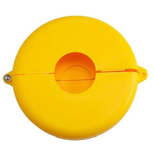 DENIOS Absperrvorrichtung für Durchgangsventile, 165 bis 254 mm, gelb, 311951