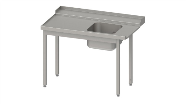 Stalgast Zulauftisch "Pro", Korbführung mit Gefälle, mit 1 Becken 1800x750x880mm, Anbauseite links, Aufkantung, verschweißt, VZL18710LA