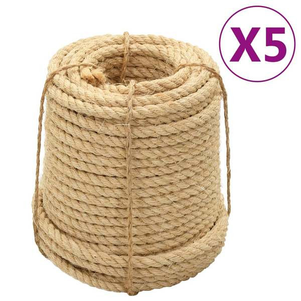 vidaXL Sisalseile 5 Stück 14 mm 100 m, 3196229, 8721012116979