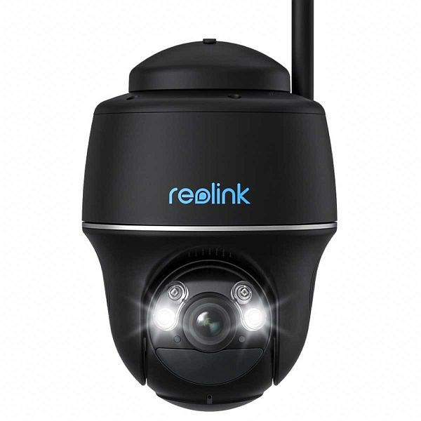 REOLINK Argus Series B430 akkubetriebene, kabellose 5 MP Dualband WLAN-Überwachungskamera mit Schwenk- und Neigefunktion (schwarz), rlb43b