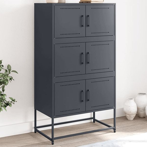 vidaXL Sideboard Anthrazit 68,5x38,5x123,5 cm Stahl, 846490