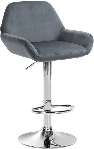 CLP Barhocker Braga Samt chrom, dunkelgrau, 320891