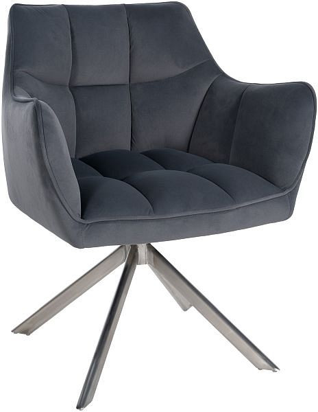 CLP Esszimmerstuhl Swing Samt edelstahl, dunkelgrau, 321126