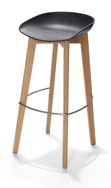 Deskin Barhocker DIANO FLEX, Dekor: Schwarz, Gestellfarbe: Buche, BxHxT: 470 x 900 x 530 mm, 348708