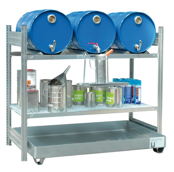 Rapid Erweiterungsabfüllplatz zur Lagerung von 3x 60 Liter-Fässern und 1x Gitterrostauflage, 25 090