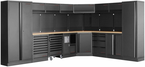 Kraftwerk MOBILIO BLK 8er Komplett-Kombi mit Lochwand Buche, 3964E-BLK