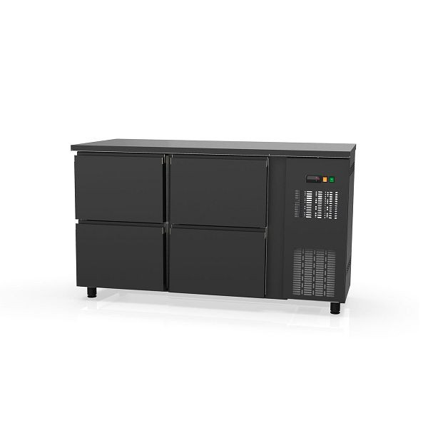 Vaiotec TOPLINE Barkühltisch 530 schwarz / 4 Schubladen, 148,5x53x85 cm, 11401