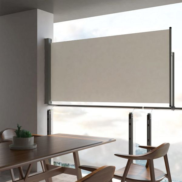 vidaXL Ausziehbare Seitenmarkise 120x300 cm Creme, 45188