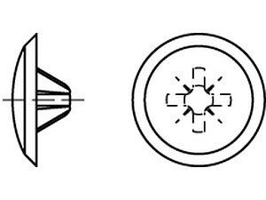 ART 88002 Zierkappen 1 x 8/3 für Kreuzschlitz Z, weiß Kunststoff VE=S (1000 Stück)