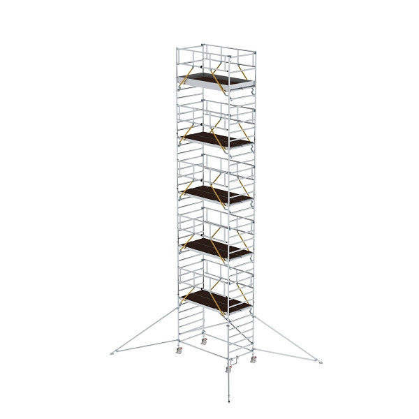 Munk Günzburger Steigtechnik Rollgerüst SG 1,35 x 2,45 m mit Ausleger & Doppel-Plattform Plattformhöhe 10,35 m, 168039