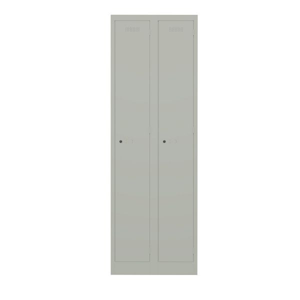 Bisley Garderobenschrank Primary Locker, 2 Abteile, 673 gänsegrau, PL3050D1673