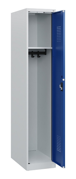 C+P Spind Evolo PLUS, Sockel, 1 Abteil, 1630x300x500mm, 7035/5010, Zylinderschloss, 0490205-10 S10030
