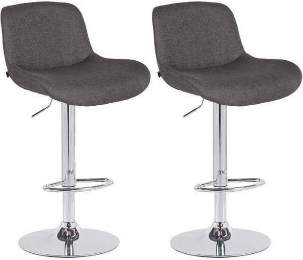 CLP Barhocker Solon Chrom Stoff, dunkelgrau, VE: 2 Stück, 326590