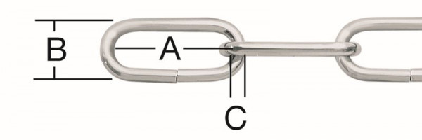 Vormann Zierkette 2,8 mm vernickelt, VE: 30 Meter, 008215028N