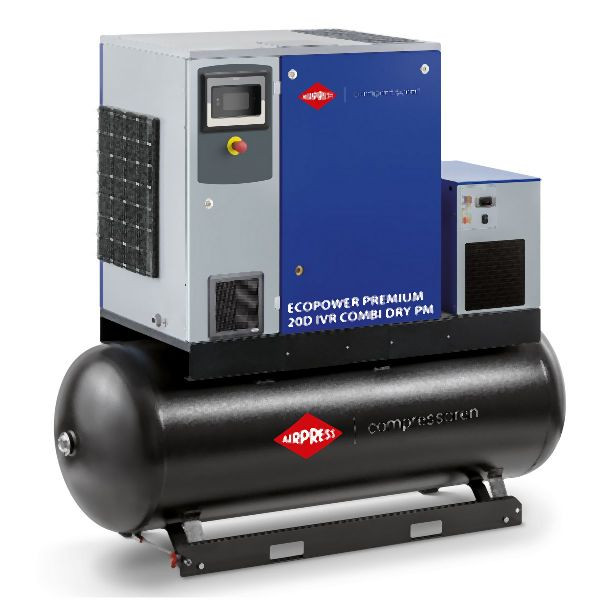 Airpress Schraubenkompressor 13 bar 500L 20 PS/15 kW 672-3000 l/min (EcoPower Premium 20 IVR Combi Dry PM), 36214-DD-PM