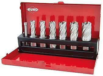 Iwetec HSS-Kernbohrersatz mit Weldonschaft, 19 mm / 3/4", 7-teilig, 748100-02