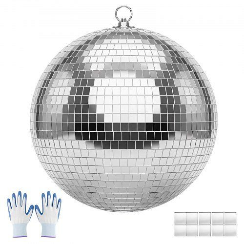 VEVOR Spiegelkugel Mirrorball 300 mm mit Aufhängering, für Party- & Heimdekoration DJ Tanzclub, 360°-Reflexion, JMDSKQ1J12INIDUE1001V0