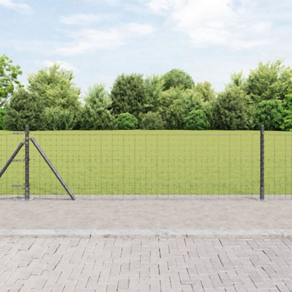 vidaXL Zaunpfosten Set aus 26 Grau Beton, Metall 3,2 x 3,2 x 70 cm, 3350239