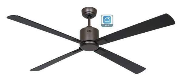 CasaFan Deckenventilator Eco Neo III 152 Lack bronze-Lack schwarz/Teak WiFi, 949303W