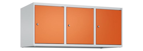 C+P Schrankaufsatz Classic PLUS, Aufsatzschrank, 7035/2004, Zylinderschlösser, 500x1200x500mm, 3 Abteile, 080090-32 S10031