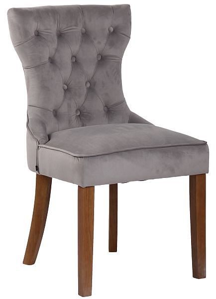 CLP Stuhl Franca Samt antik-hell, grau, 314754, 4251756423322