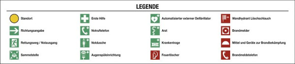 Moedel Legende für Flucht- und Rettungsplan, Folie, 580x125 mm, 57305