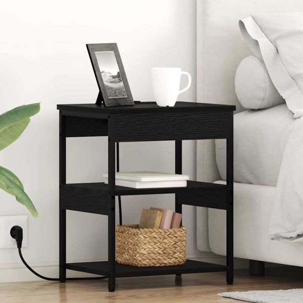 vidaXL Nachttisch 2 pcs Schwarze Eiche Holzwerkstoff, 859536