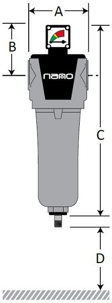 nano Druckluft-Koaleszenzfilter < 1 µ BSPP 1" Durchflussleistung: 229 Nm³/h, NFB 0135 M1