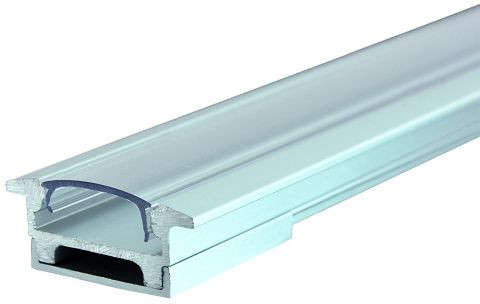 rutec Aluminiumprofil Profi Flach Kragen 23/12K 2 Meter eloxiert, 68425