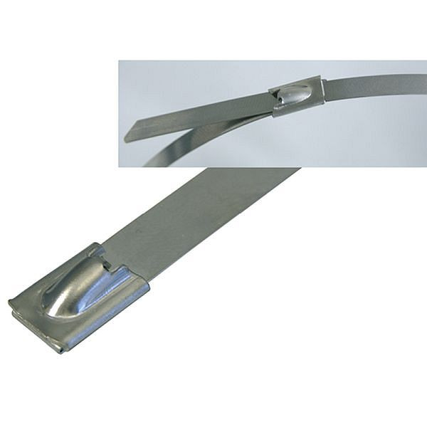 Haupa Stahlkabelbinder SS 316 (V4A) mit Ball-/Kugelverschluss, Bandlänge: 360 mm, Edelstahl, VE: 100 Stück, 262940/360