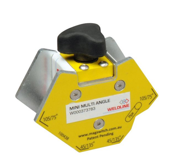 ELMAG Magnet-Schweißwinkel Mini Multi Winkel, 45°/135°, 60°/120°, 75°/105° & 90°, Haltekraft 40 kg, 'ON/OFF schaltbar', 55472