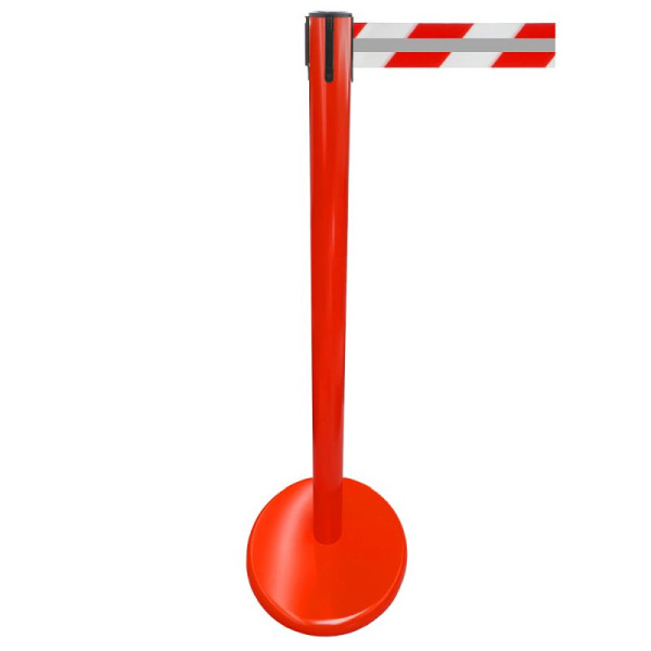 Stein HGS Personenleitsystem 'P-Line Future Reflex' aus Metall, reflektierendes Gurtband, rot/weiß mit Reflektorstreifen, 2,3 m, rot, 65858.0001