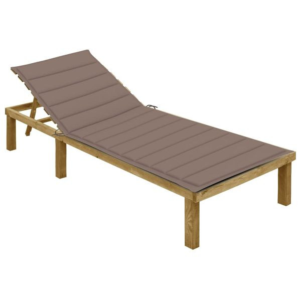 vidaXL Sonnenliege mit Taupe Auflage Imprägniertes Kiefernholz, 3065827