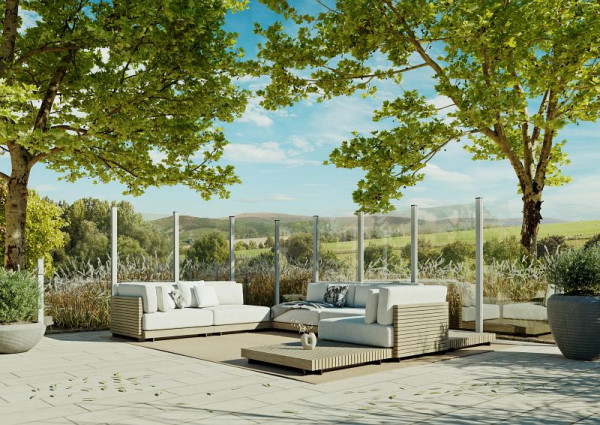 T&J RUDE-Serie Systemglas, B1030 x H1740 x T8 mm, klarglas, 46655